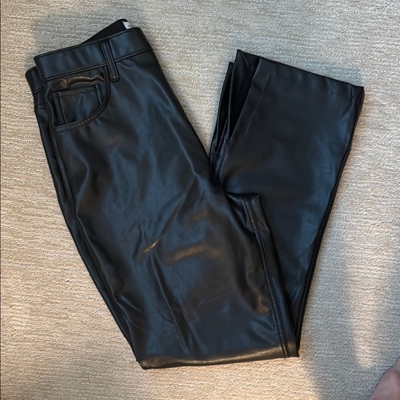 Abercrombie & Fitch Jet Black Leatherette Trousers - Picture 5 of 10